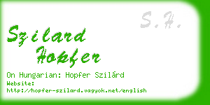 szilard hopfer business card
