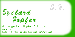 szilard hopfer business card